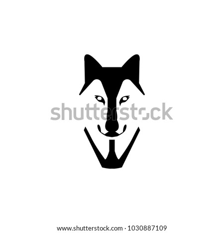wolf head vector illustration style flat side front ez canvas