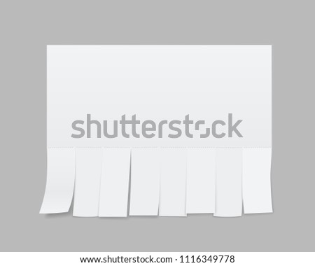 Creative vector illustration of empty blank sheet paper advertising with tear-off cut slips isolated on transparent background. Street art design copy space template. Abstract concept graphic element