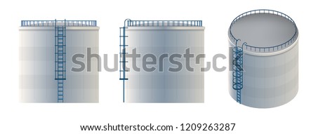 Creative vector illustration of water tank, crude oil storage reservoir isolated on transparent background. Art design gasoline, benzine, fuel cylinder template. Abstract concept graphic element