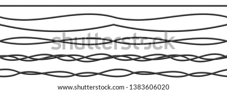Creative illustration of realistic electrical wires flexible network, connection industrial power energy cables isolated on background. Art design. Abstract concept graphic element Сток-фото © 