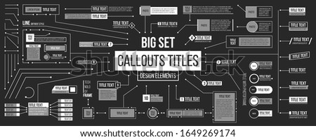 Creative vector illustration of callouts titles, lower third for presentation isolated on background. Art design callout bar labels, layout template. Abstract concept interface infographics element