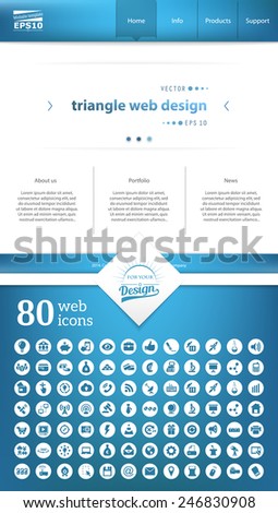 Abstract Creative concept vector one page website template isolated on background. Includes illustration interface, flat UI kit for web and UX mobile design, business infographic and social multimedia