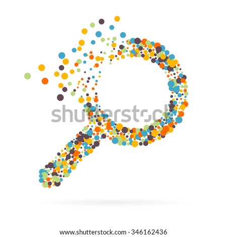 Abstract Creative concept vector icon of magnifier for Web and Mobile Applications isolated on background. Art illustration template design, Business infographic and social media infographic.