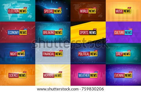 Creative vector illustration of breaking news background. World, sports, weather, financial, political, culture, science, morning, night, daily, evening, economy, music, election, special tv show.