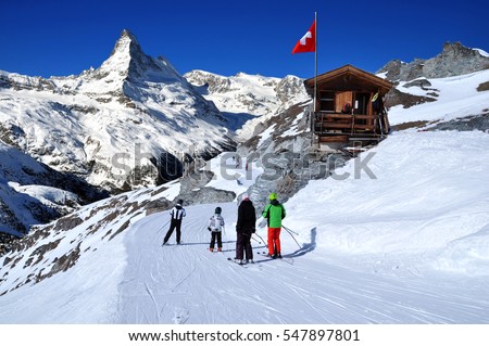 Similar – Image, Stock Photo Switzerland, ski, sign, winter