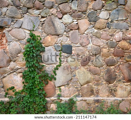 Medieval stone wall castle. Background and texture