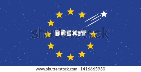 Star. Brexit negotiate. Negotiation referendum agreement, no deal exit concept, Britain, England London or Brussel, Europe, Europa, EU or British flag symbol Exchange, tax, Boris Johnson.