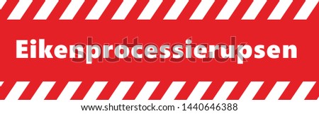 Stop Pine or Oak processionary marching Caterpillar moth Waring procession OPM signs Tiny hairs allergic reaction Poisonous banner Vector tree lind Beware sign Nest, swarm of thaumetopoea processione