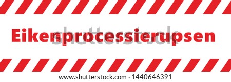 Stop Pine or Oak processionary marching Caterpillar moth Waring procession OPM signs Tiny hairs allergic reaction Poisonous banner Vector tree lind Beware sign Nest, swarm of thaumetopoea processione