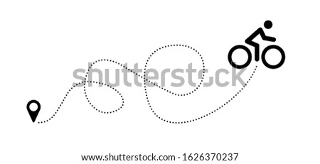 World Bicycle day race tour.Sport icon Cyclist, cycling symbol. vector bike icon or pictogram. Pin location logo. Pointer or point trekking route. Pinpoint icon or logo. Stickman, stick figure man.