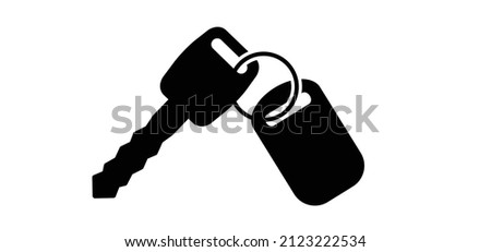 Cartoon access, car keys. Car key icon or logo. Supporting or service. Valet key symbol. Car insurance icon. Vehicle pictogram. Car rental or sale concept. Web and computer icon. Login, password.