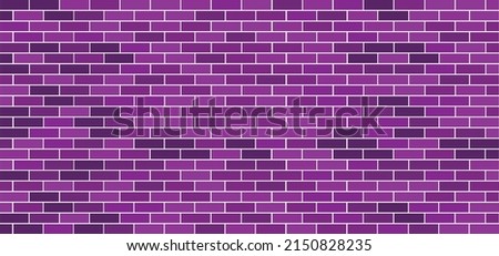 Purple day Grunge, empty background brick wall side view. Vector block stone for texture banner. Urban sign. Building brick pattern, seamless. Background for home or office. Ribbon. World alzheimer's 