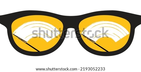 Glasses with wiper, squeegee window glass cleaning. Wiping off rain water from rain and crying. Cartoon glasses or sunglasses. Glasses model icon or symbol. Black eyeglasses silhouettes. cleanup tools