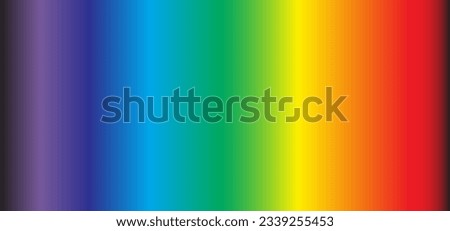 Visible spectrum, rainbow. Spectrum light, visible to human eye. light region of the electromagnetic spectrum. Color science and temperature measurement. Spectra optic ray. light wave frequency.