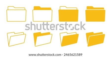 Yellow file management concept. Computer files directory, line pattern. Folders organised in a system of storage. Scheme made from empty maps. Folder with network. Computing map. Data storage.