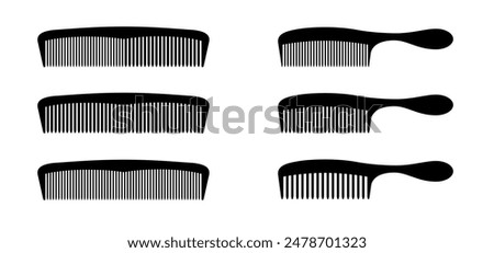 Cartoon hair comb or barber comb. Hairbrushes and combs icon. For combing and styling hair. Hairdressing tool. Hair comb and hair brush. Haircomb or barbercomb ogo.