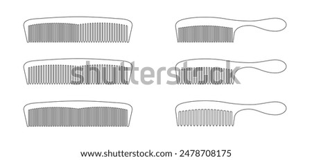 Cartoon hair comb or barber comb. Hairbrushes and combs icon. For combing and styling hair. Hairdressing tool. Hair comb and hair brush. Haircomb or barbercomb ogo.