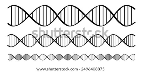 DNA, break or broken. DNA string, double helix spiral line. RNA gene chromosome elements, medic atom cell. Medical concept of biochemistry with dna molecule. Analysis test tools. Search data.