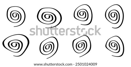 Cartoon hypnosis eyes, hypnotic spirals eyes, line pattern. Circles patroon. Volute, spiral. Circle tunnel element. Psychedelic optical illusion. Concentric lines concept. Radial, spiral rays, wave.