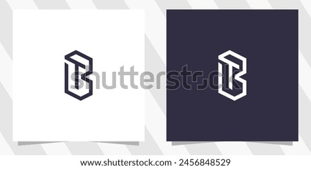 letter bt tb logo design