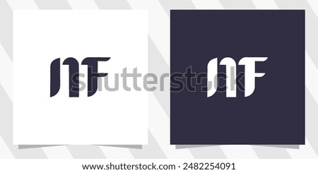 letter mf fm logo design vector