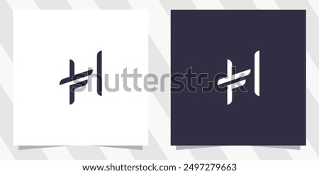 letter fh hf logo design vector