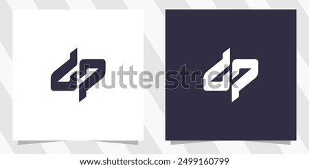 letter dp pd logo design vector