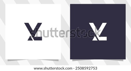 letter vl lv logo design vector