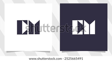 letter mc cm logo design vector