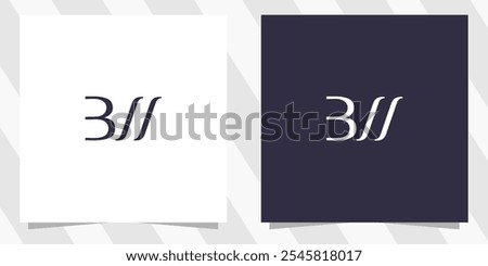 letter bw wb logo design vector