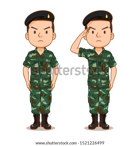 Cartoon character of Thai soldier.
