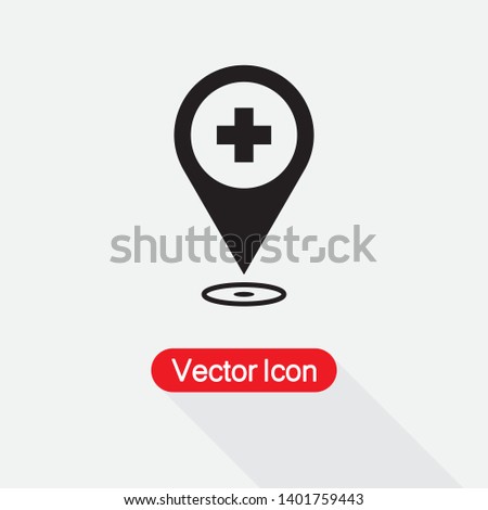 Medical Map Pointer Icon Vector Illustration Eps10