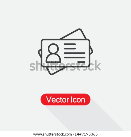 ID Card Icon, Indentification Card Icon Vector Illustration Eps10
