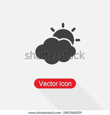 Partly Cloudy Icon, Hazy Sun Icon, Weather Forecast icon Vector Illustration Eps10