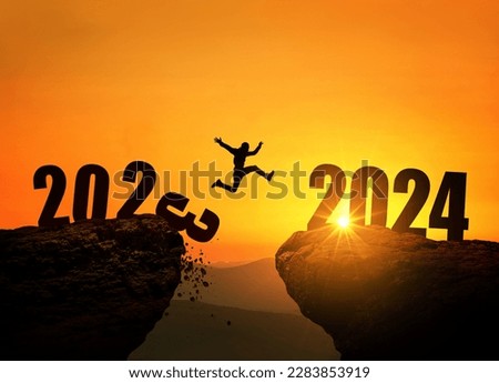 Similar – Image, Stock Photo Amazing sunset over silhouette of mountains