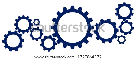 Cogs and gear wheel mechanisms. Abstract technical template background. Connection and engineering.