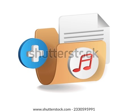 Add music playlist in storage folder concept isometric illustration