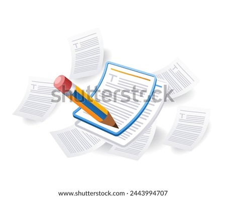 Similar – Image, Stock Photo A messy stack of file folders lies on a desk