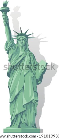 Statue of liberty New York City Manhattan vector graphic