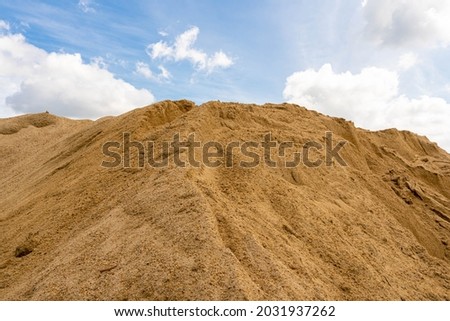 Clear Sky and Coarse Sand pile and Find Granular sand pile and fill Sand pile. used to make concrete , to create path , to create  floor.  texture, background and isolated.  Photo stock © 