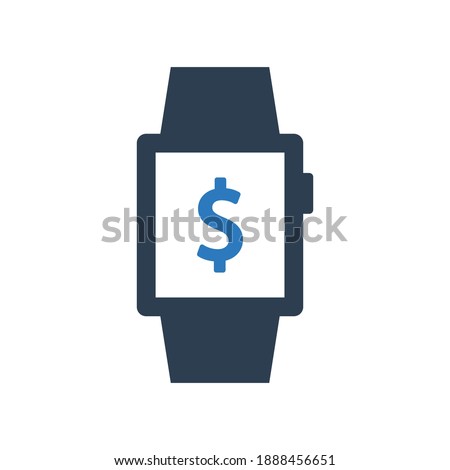 Smart watch dollar icon sign symbol