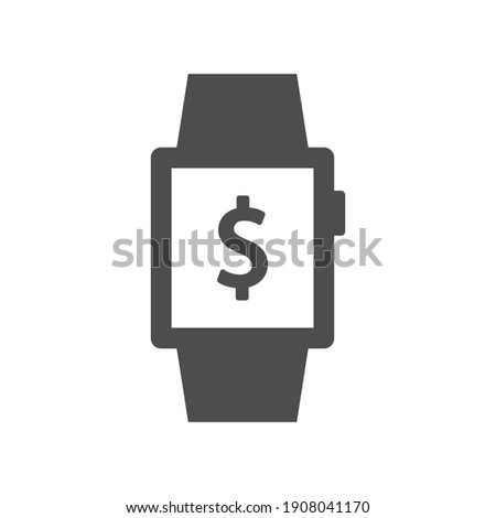 Smart watch dollar icon sign symbol