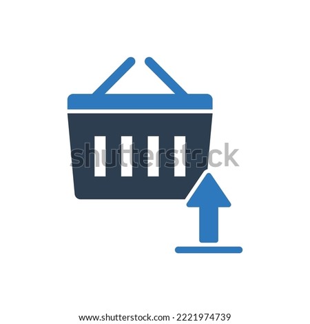 Basket Upload icon - shopping sign symbol