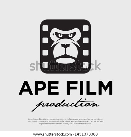 ape face film production hipster modern vector logo