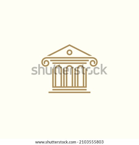 Ancient Greek or Romans architecture pillar or temple logo design vector