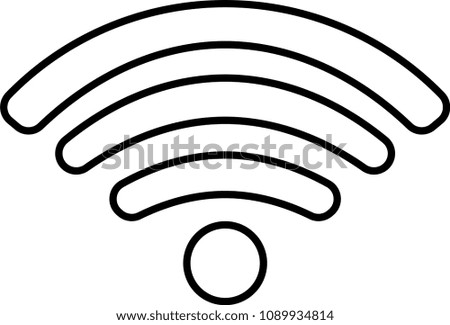 Round Black Signal icon of radio wave status 0