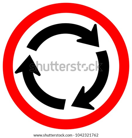 Roundabout Circle Traffic Sign,Vector Illustration, Isolate On White Background Icon. EPS10