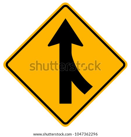 Merges Right Traffic Road Sign,Vector Illustration, Isolate On White Background, Symbols, Icon. EPS10 
