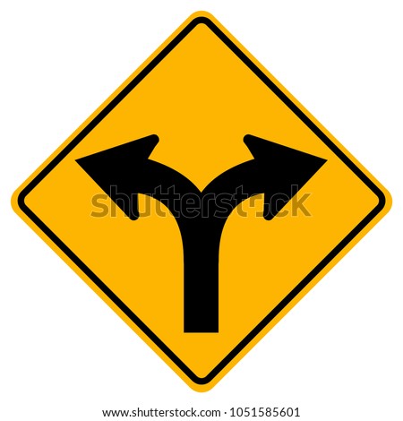 Fork In Road Traffic Sign,Vector Illustration, Isolate On White Background Label. EPS10