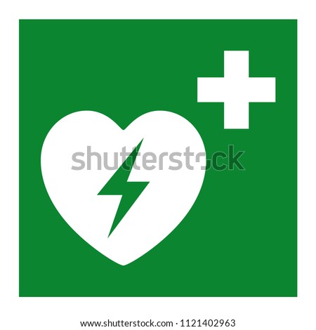 Automated External Defibrillator Heart Symbol Sign, Vector Illustration, Isolate On White Background Icon. EPS10